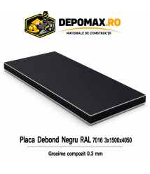 Placa BOND negru/negru 3mm, 1500x4050mm, aluminiu 0.3mm
